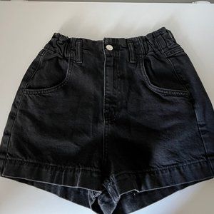 Topshop Shorts - High waisted Black Denim